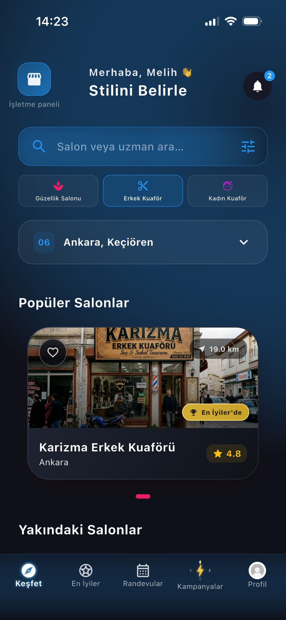 Erkek kuaför keşfi