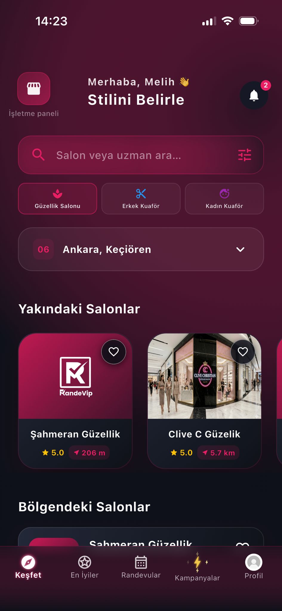 Güzellik salonu keşfi